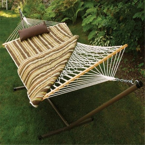 Algoma Net Algoma Net Company 8911E Cotton Rope Hammock  Stand  Pad and Pillow Combination 8911E